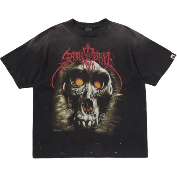 SAINT Mxxxxxx BAPE FW25 Skull Monkey Tee