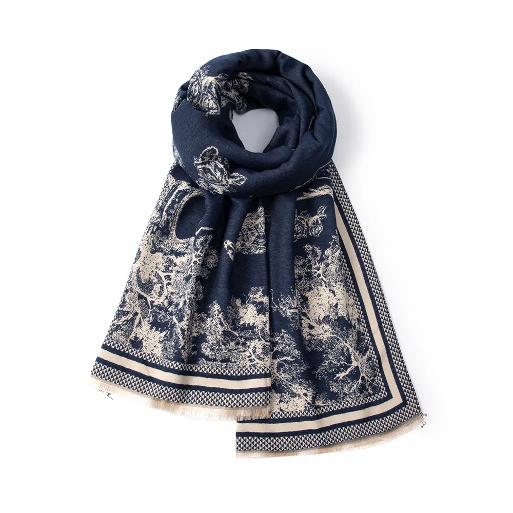 红豆 双面百搭高级感保暖小众外搭披肩 聚酯纤维 绒线围巾 男女同款情侣款