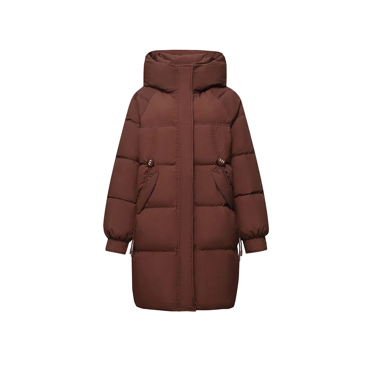 鸭鸭 冬季 中长款连帽韩版时尚百搭加厚保暖羽绒服 女款