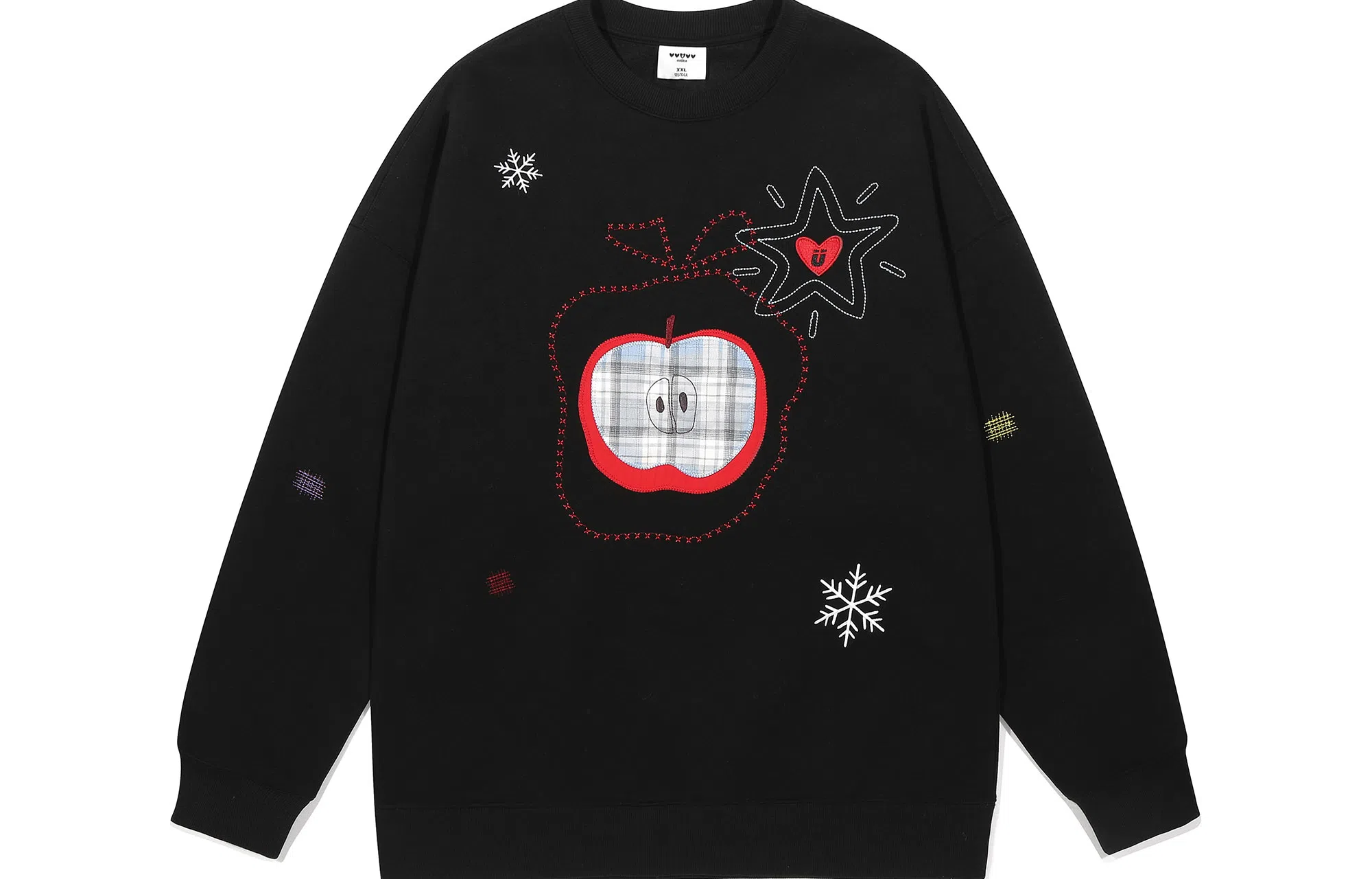 Guuka Christmas Apple Embroidered Sweatshirt