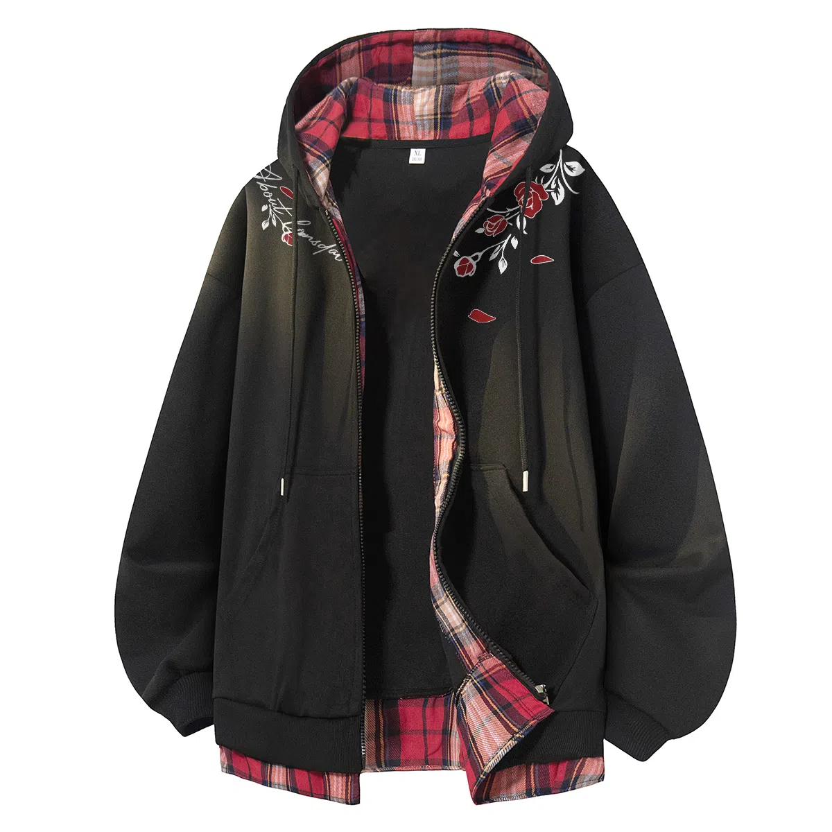 Lonsdale Vintage Plaid Floral Sweatshirt