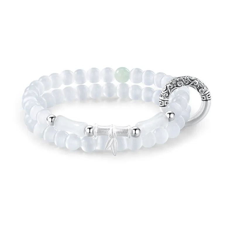 【节节高升丨999足银】 匆匆那年 余生有你 便己知足 竹节设计 新中式国风 清冷感简约百搭#好运 琉璃 手串 女款