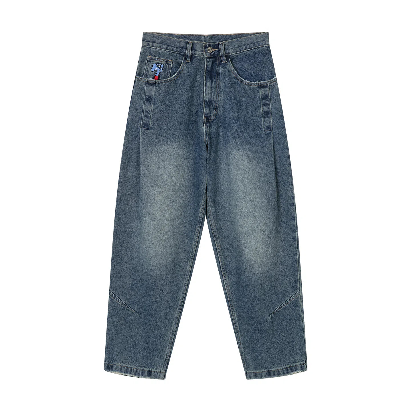 MIND ERROR Loose Retro Mid-Rise Jeans