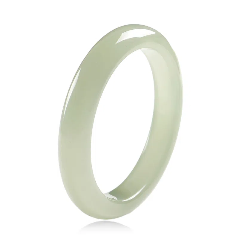 印象眸 新中式油润冰感宫廷风清冷感轻奢国风时尚百搭浅青晴水色显白平安玉镯 礼盒包装#好运 东陵玉 手镯 女款