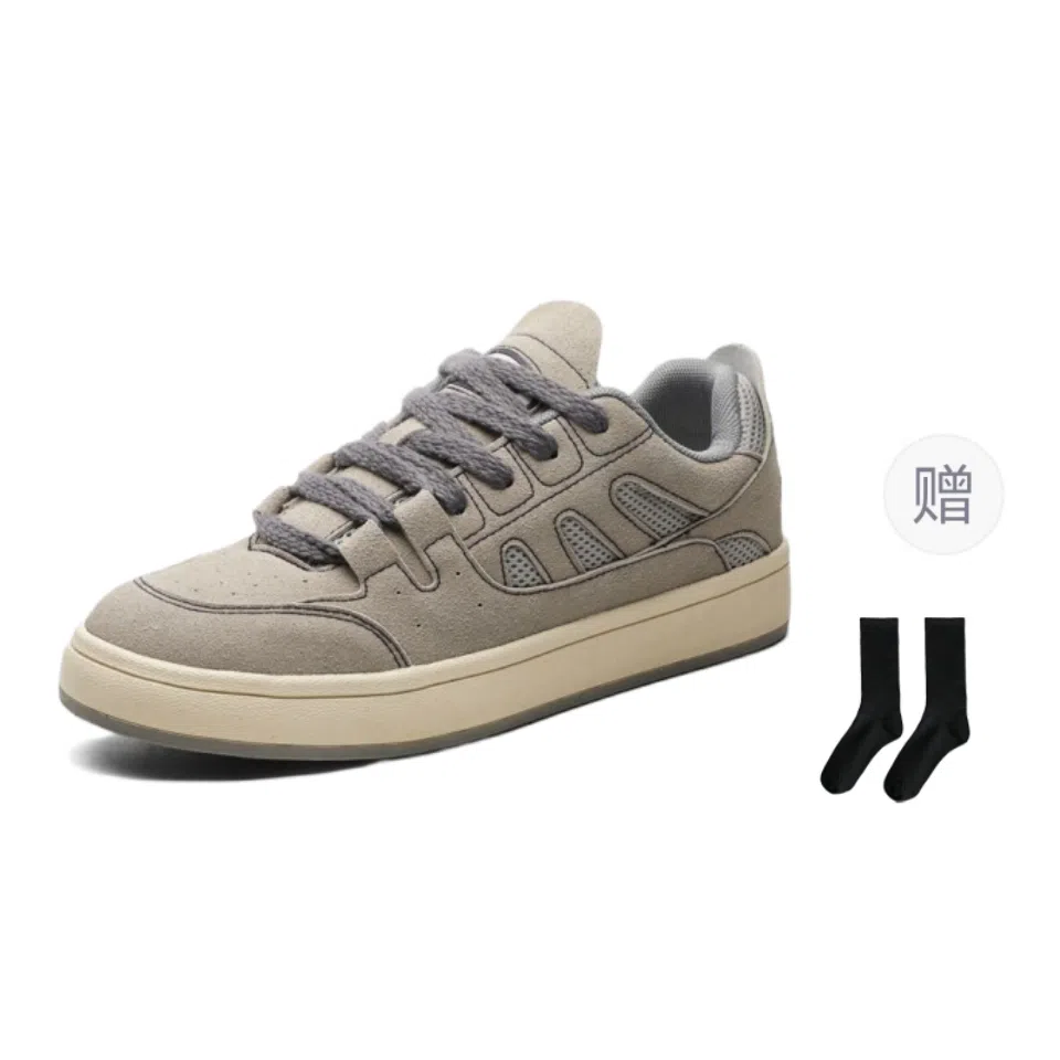 乐乐鱼 美式复古韩版百搭休闲小众个性舒适 耐磨 低帮 板鞋 男款