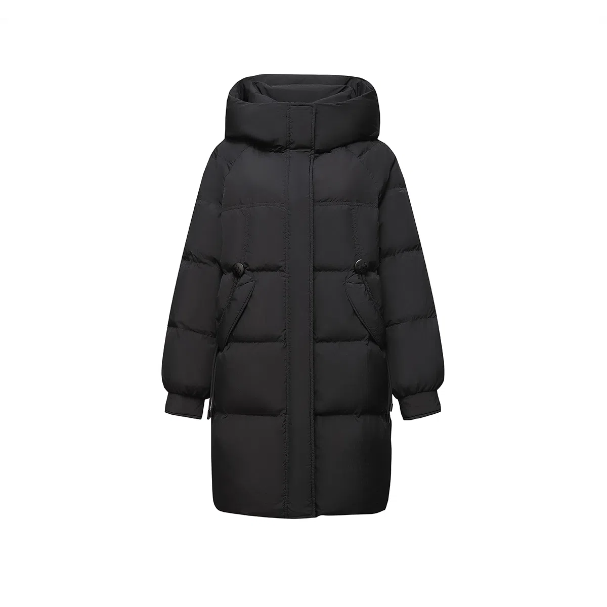 鸭鸭 冬季 中长款连帽韩版时尚百搭加厚保暖羽绒服 女款