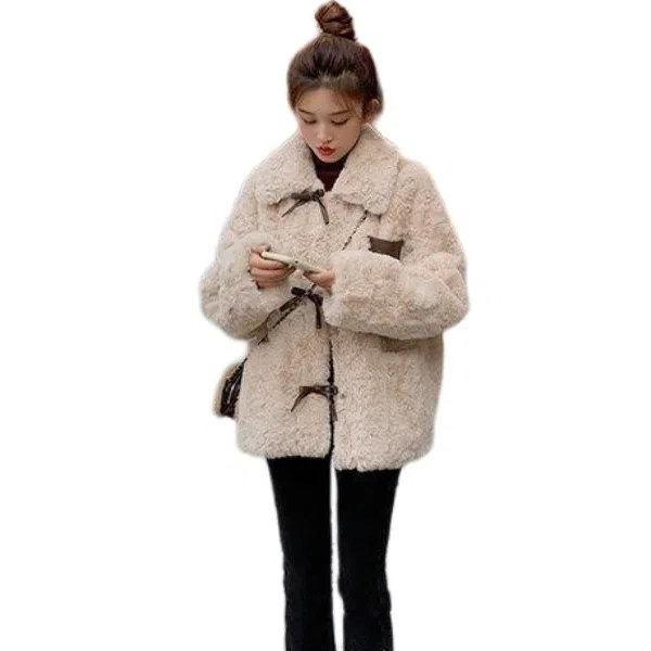 邓大喵 学生中长款小香风韩版宽松皮草 女款