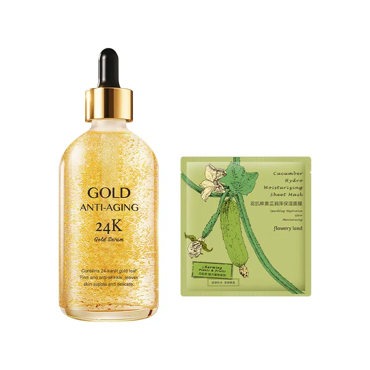 花肌粹黄金精华液紧致肌肤弹力提拉快速吸收深层滋养抗衰老提亮肤色保湿补水 抗皱