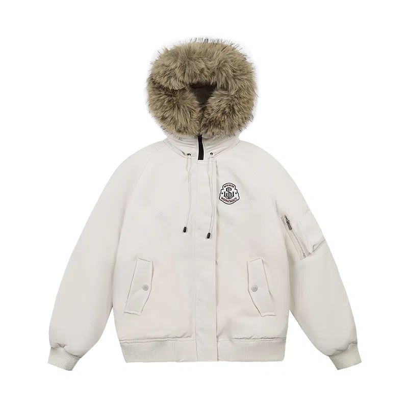 柏黛妃 连帽毛领派克保暖高端大气棉服 女款