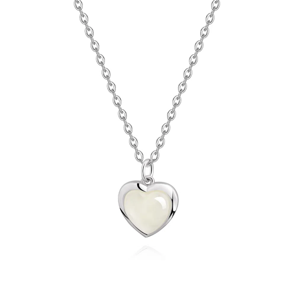 【S925纯银 高品质】 七七银饰 璀璨之心 在逃公主甜美设计 心动轨迹 大颗爱心 浪漫星球甜蜜守护 恋爱频率锁骨链 恋爱告白 玉髓 项链 女款