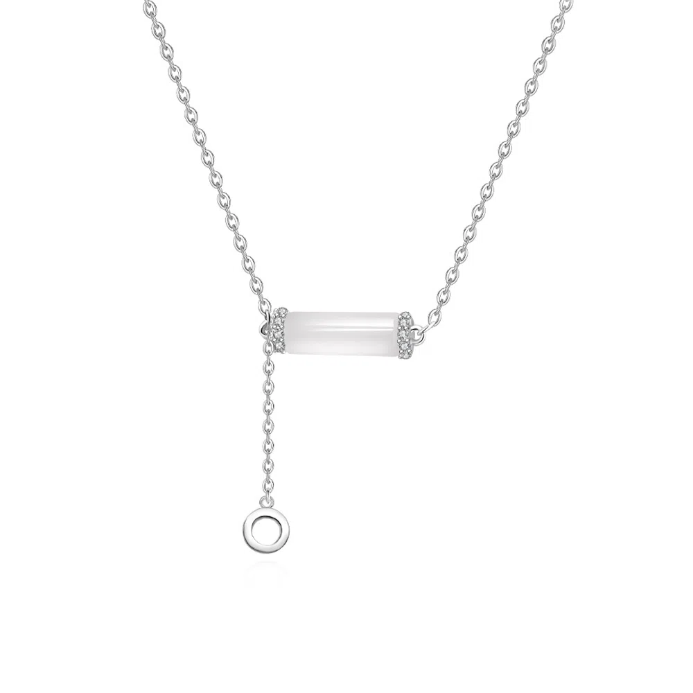 【S925纯银 好运上岸】 七七银饰 竹节向上 新中式国潮古典温润百搭 节节高升 平安 流苏简约休闲配饰 学生 通勤百搭 玉髓 项链 女款