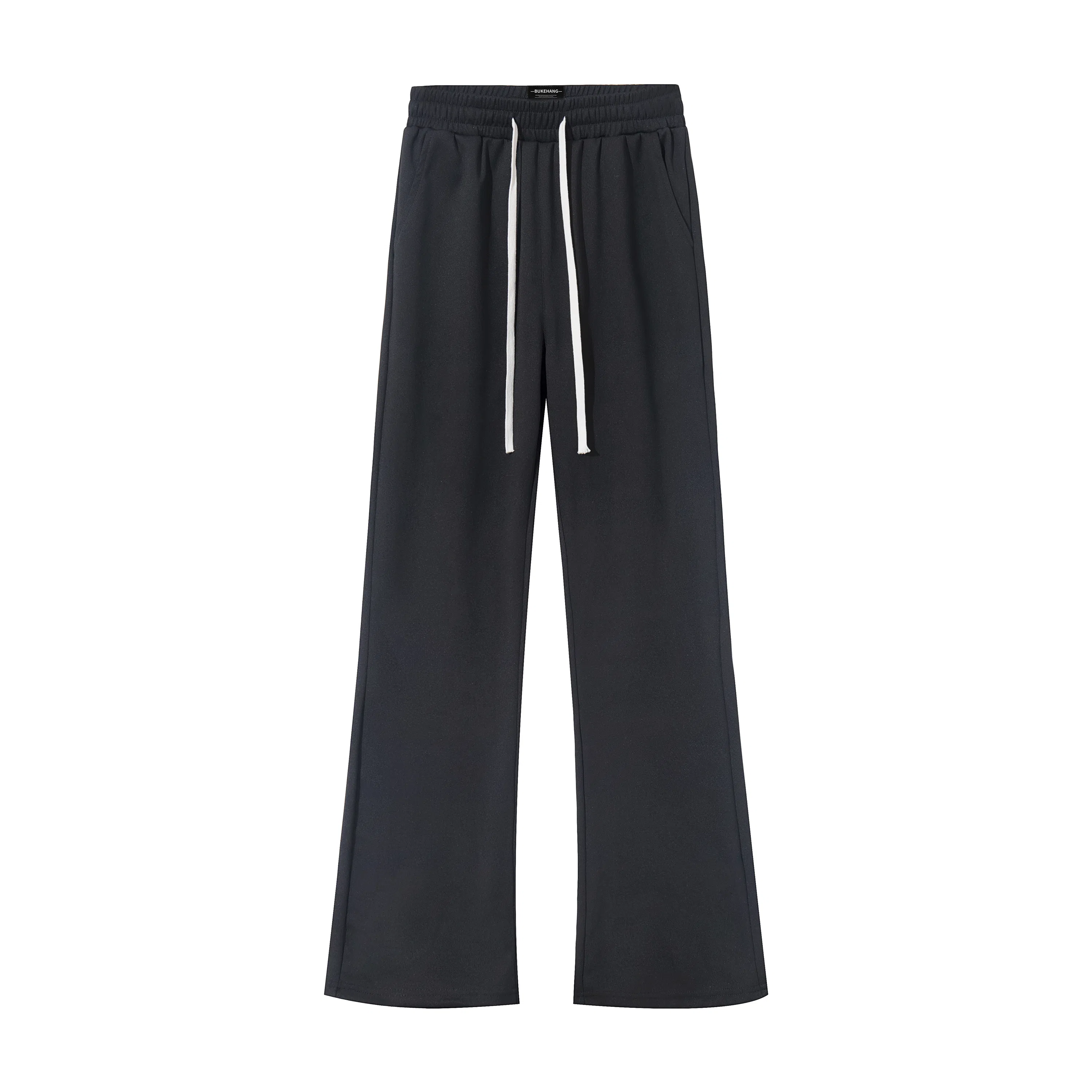 【微喇卫裤显高显瘦】布客行 美式高街简约复古纯色基础款弹力松紧腰抽绳长裤直筒阔腿弯刀垂感舒适免烫百搭针织运动裤休闲裤 男女同款