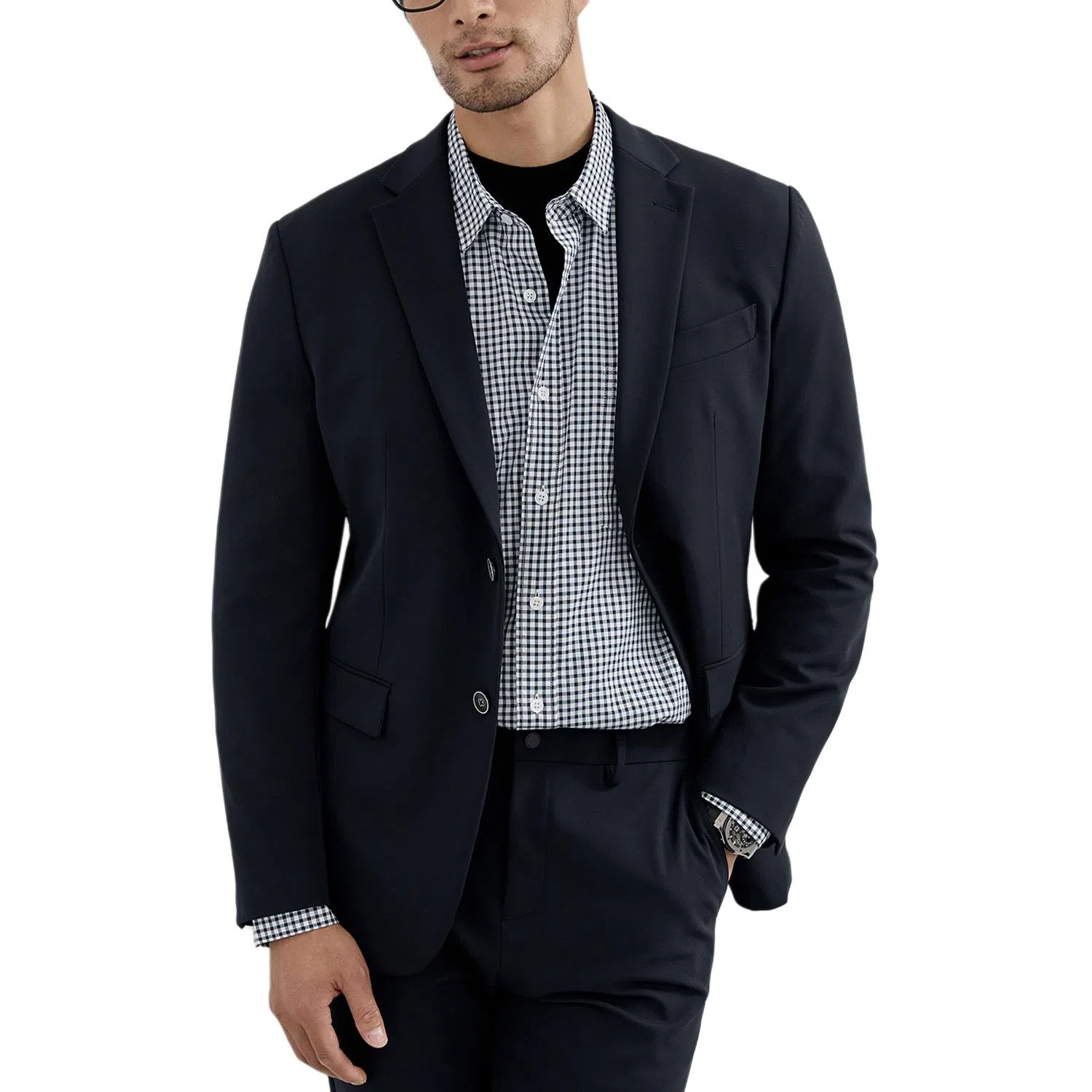 丹宁哲学 抗皱免烫弹力面料 高品质修身休闲西装 男款