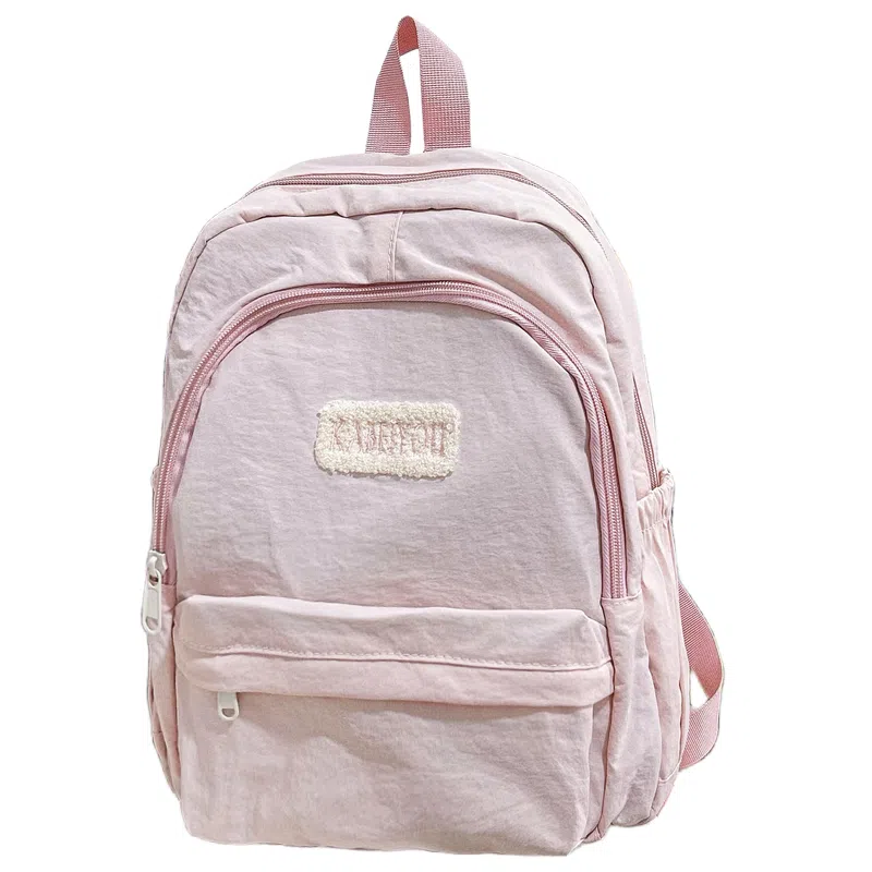 普乐威 高颜值日韩小清新纯色初中高中大学上课百搭通勤轻便休闲旅游 尼龙 双肩包 大号 男女同款情侣款 多色