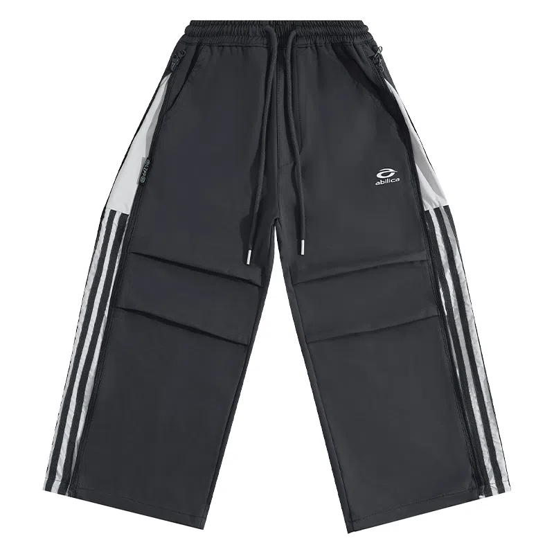 秋季中大男童美式潮牌拉链三条杆休闲长裤运动裤 儿童款