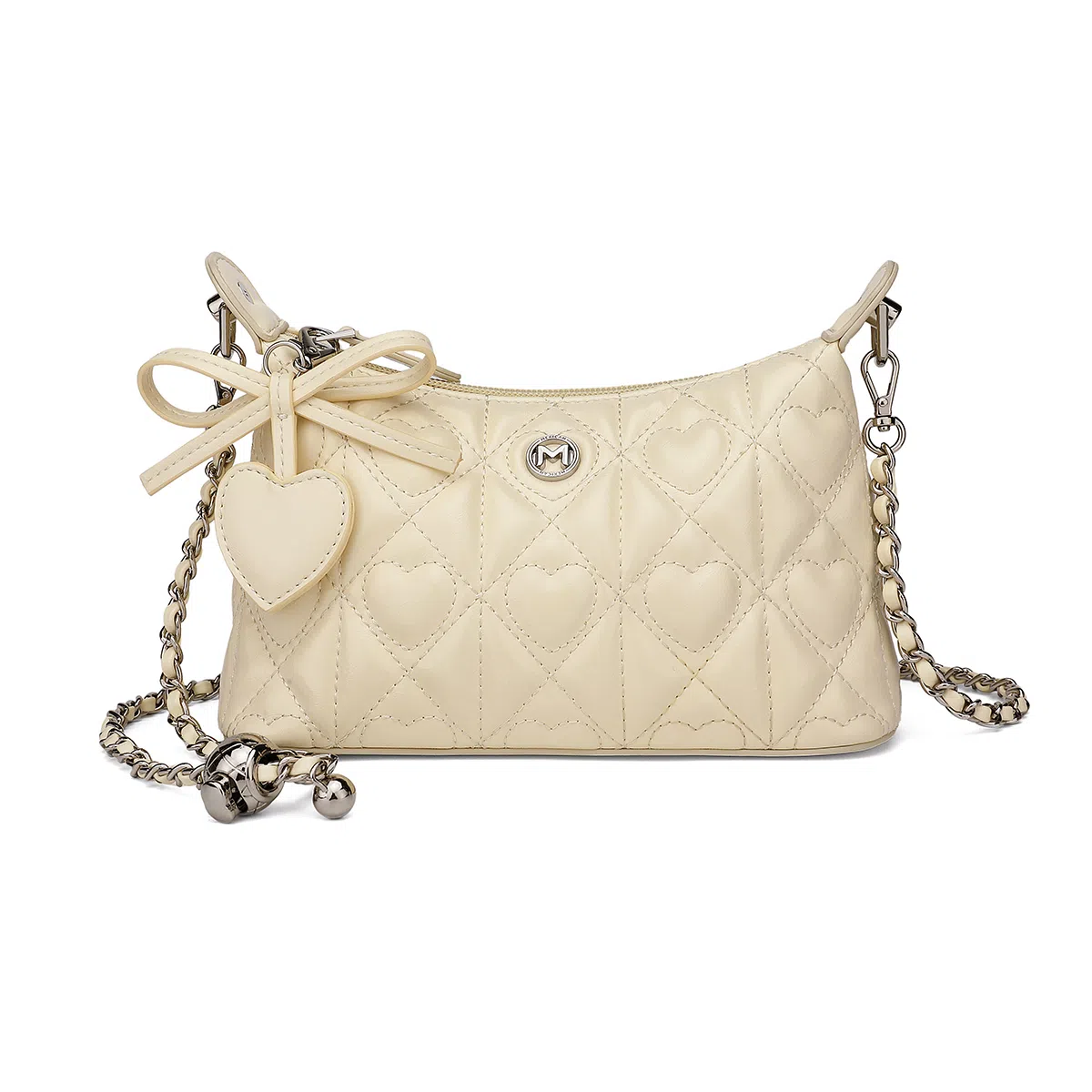 稻草人 时尚爱心车缝个性精致百搭潮流 聚氨酯革 单肩包 常规 女款 多色