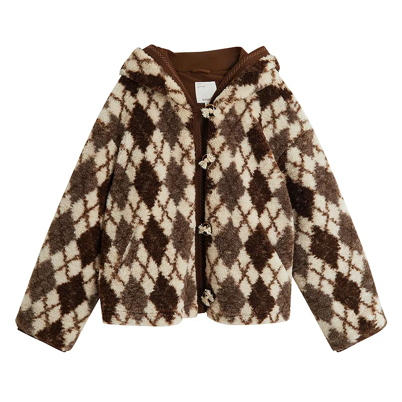 茵曼 连帽时尚舒适休闲截短外套 女款