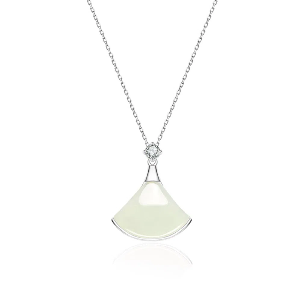 【S925纯银 三生有杏】 七七银饰 银杏叶 遇见你 森系清冷氛围感 时尚小众温柔宁静设计 轻奢经典简约百搭 好运 玉髓 项链 女款