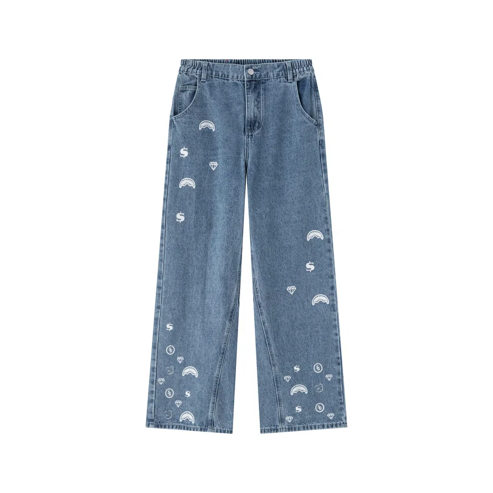 SPRAYGROUND Shark Logo Graffiti Jeans