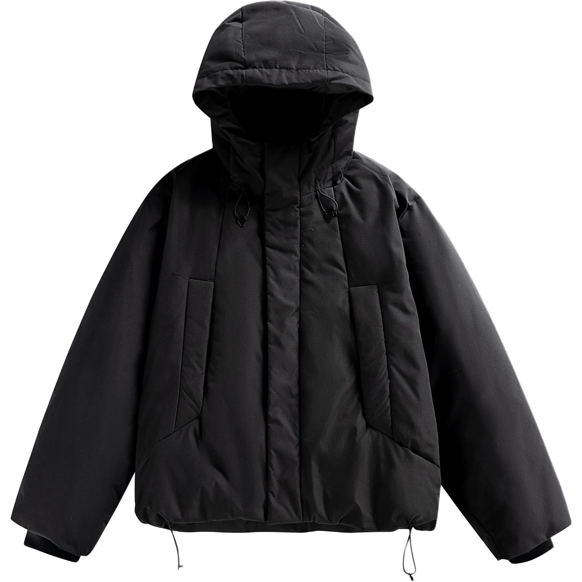 【dme】 冬季潮牌重磅日系休闲百搭复古简约街头户外运动情侣日常连帽拉链纯色港风宽松上衣长袖羽绒服 男女同款