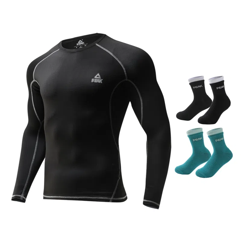 匹克 运动透气速干训练散热高弹长袖打底内衣跑步瑜伽骑行紧身健身衣 男女同款 /