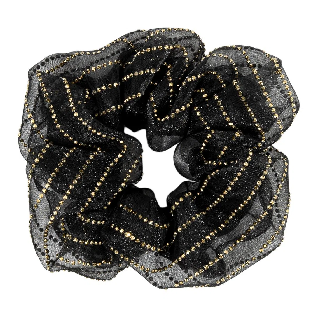 卡铂雅 黑色休闲潮流设计港风气质复古镶钻高级感发圈 发饰 女款