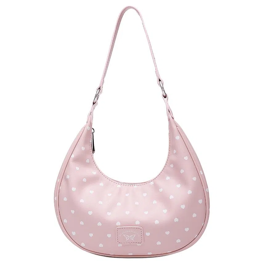 稻草人 波点爱心精致百搭轻便实用通勤 聚氨酯革 新月包单肩包 常规 女款 多色