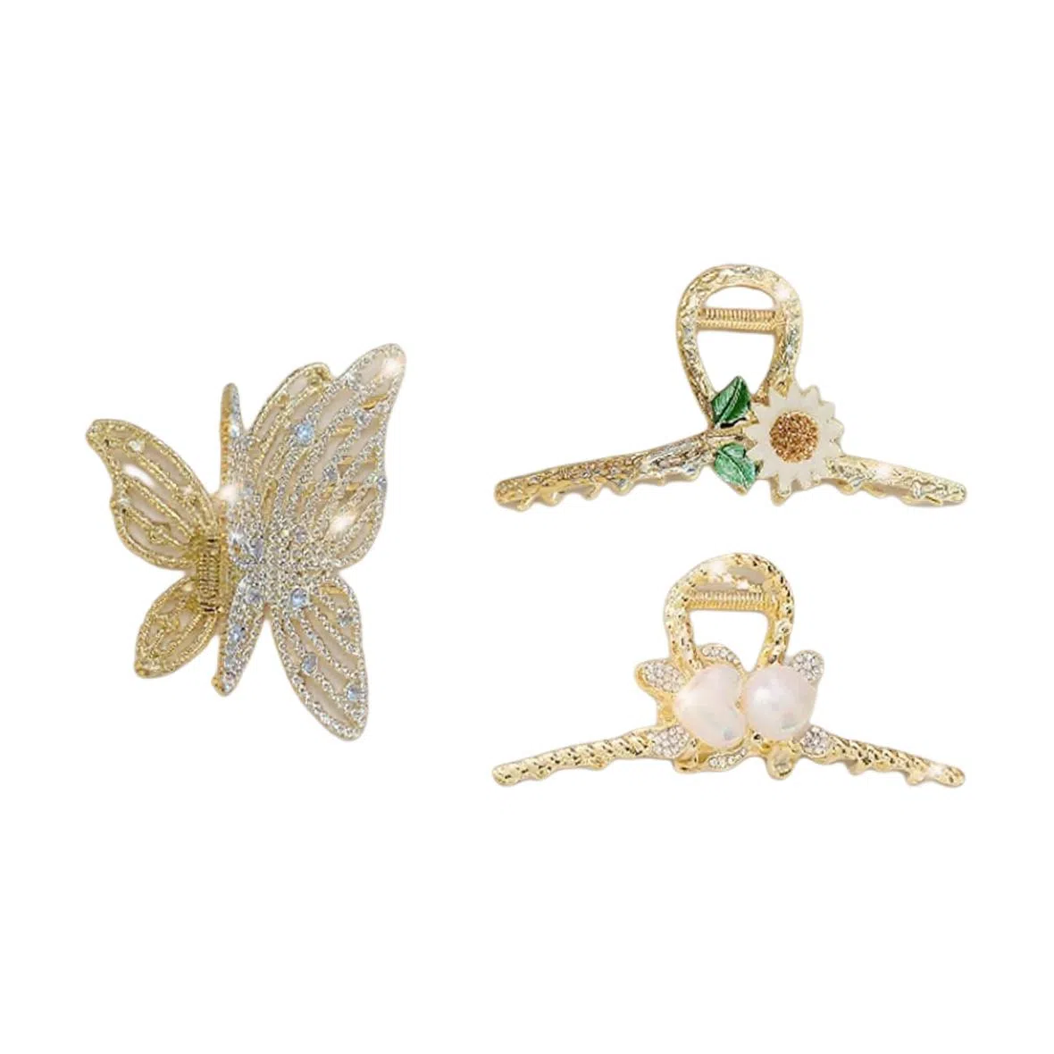 妖娆猫 蝴蝶花朵高端网红鲨鱼后脑勺高级感礼盒 合金 发夹 女款