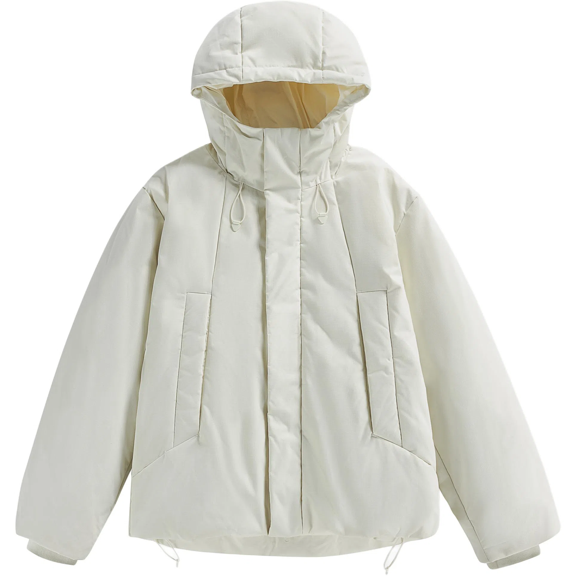 【dme】 冬季潮牌重磅日系休闲百搭复古简约街头户外运动情侣日常连帽拉链纯色港风宽松上衣长袖羽绒服 男女同款