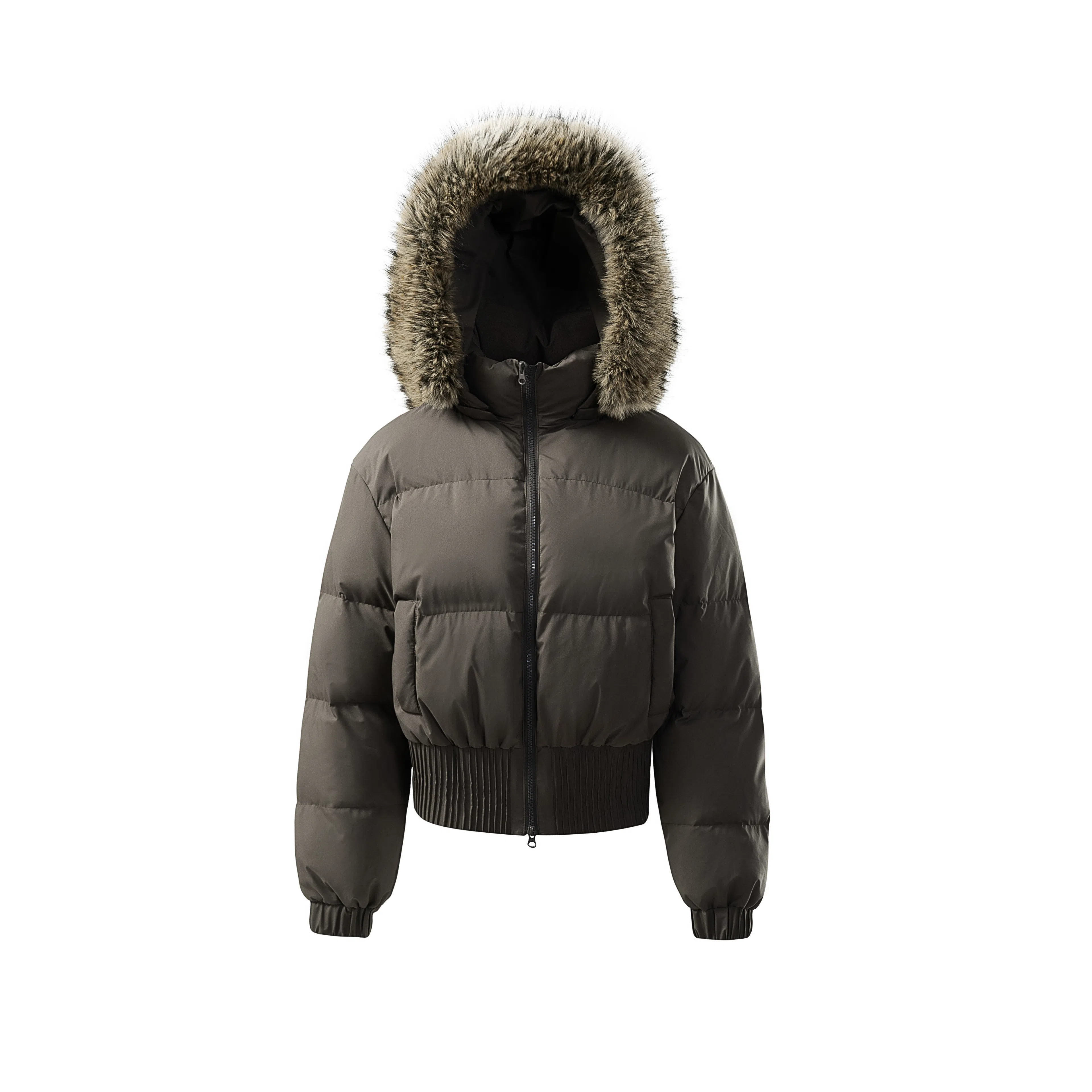 【dme】 潮牌复古休闲百搭简约街头户外运动连帽拉链短款纯色羽绒服 男女同款