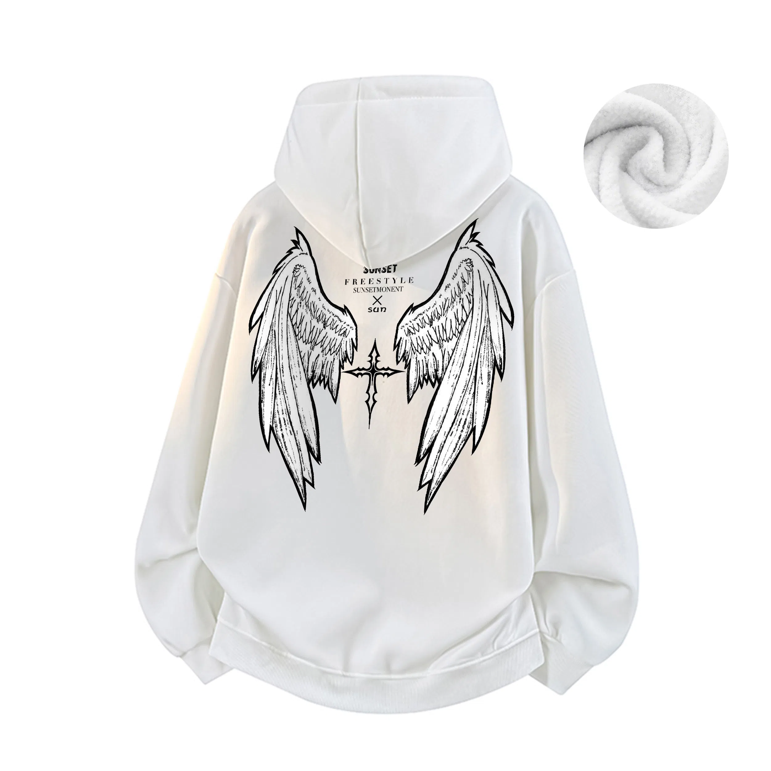 SUNSETMONENT Wings Cross Hoodie