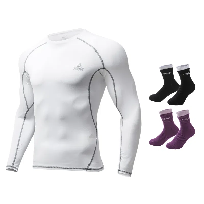 匹克 运动透气速干散热高弹长袖打底内衣跑步瑜伽骑行健身衣 男女同款 /