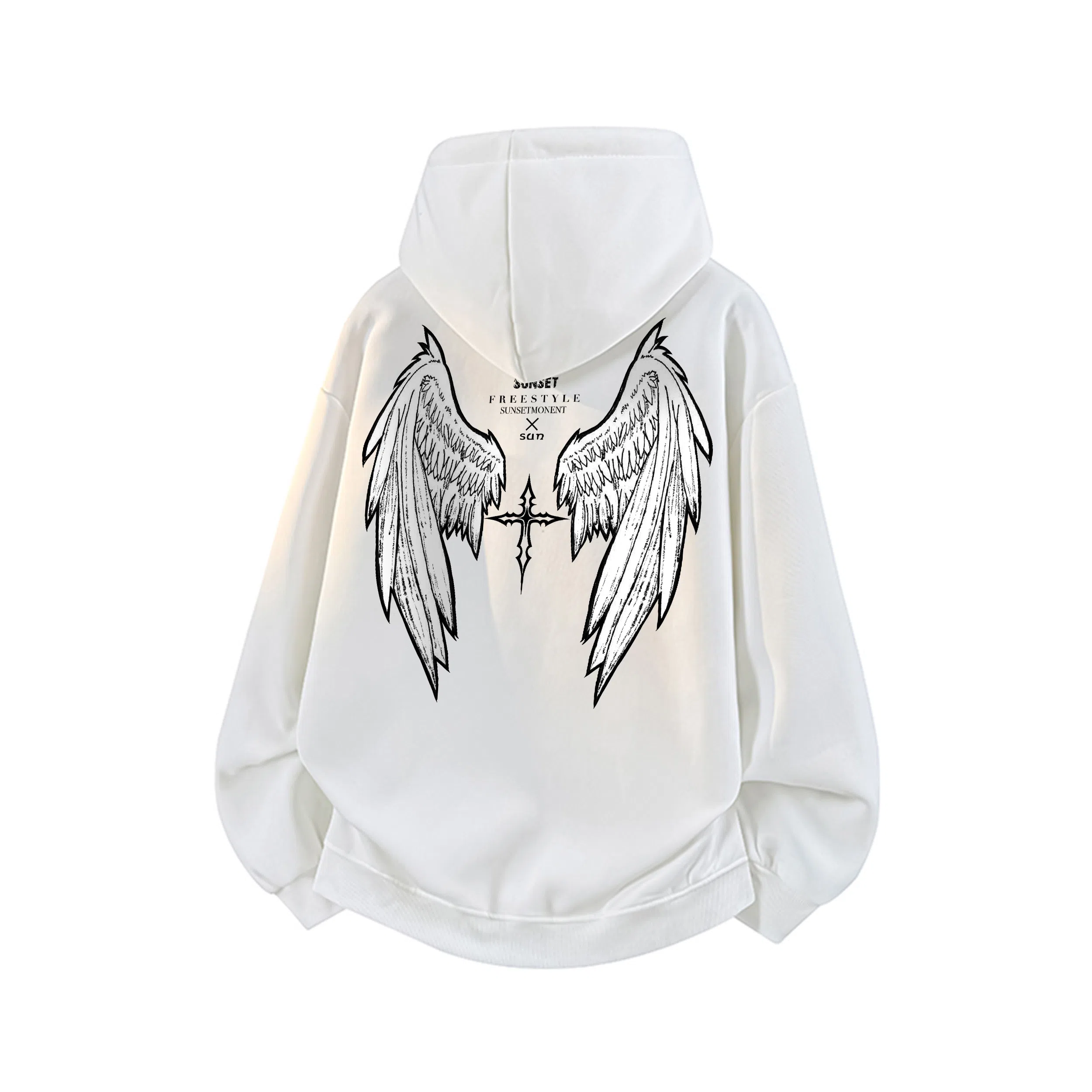 SUNSETMONENT Wings Cross Hoodie