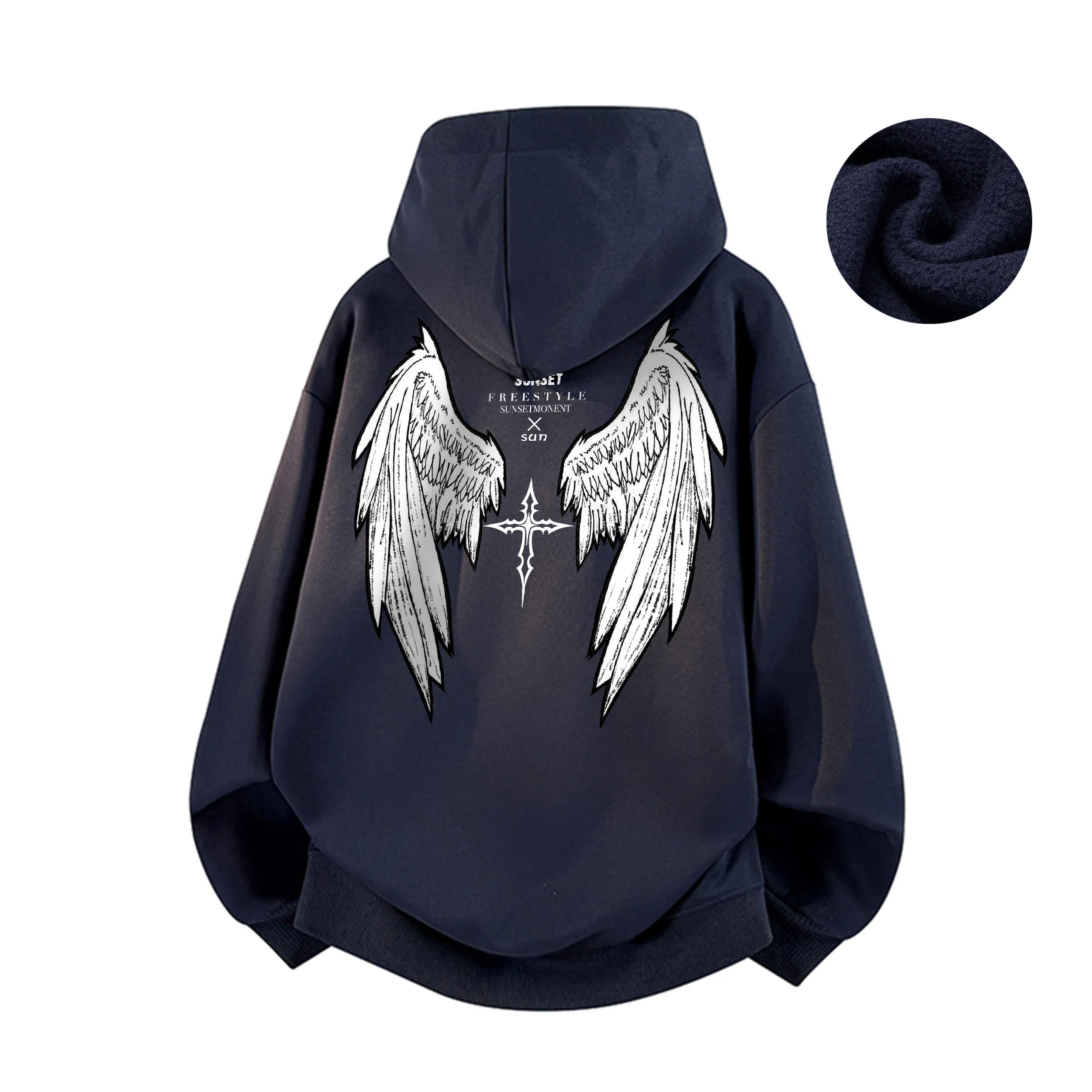 SUNSETMONENT Wings Cross Hoodie