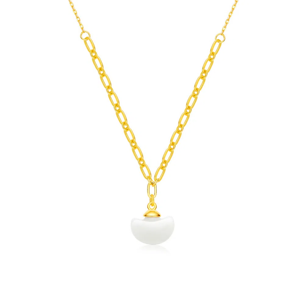 【S925纯银 福气满满】 七七银饰  平安锁 新中式轻奢小众设计感 复古国风温柔招财 吉祥祥云简约优雅长命锁 好运 玉髓 项链 女款