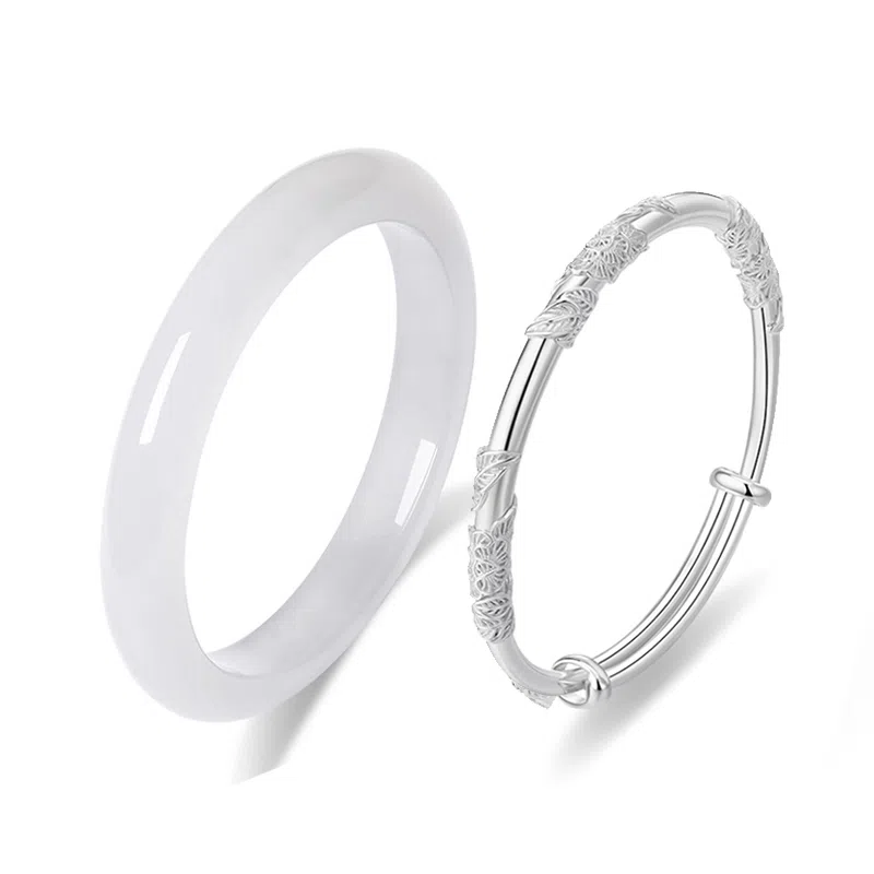 静范 新中式简约高级感精致轻奢百搭古风小清新国潮风 森系白月光 荔枝冻冰透旗袍复古汉服设计闭口手饰恋爱告白#好运 琉璃 手镯 女款