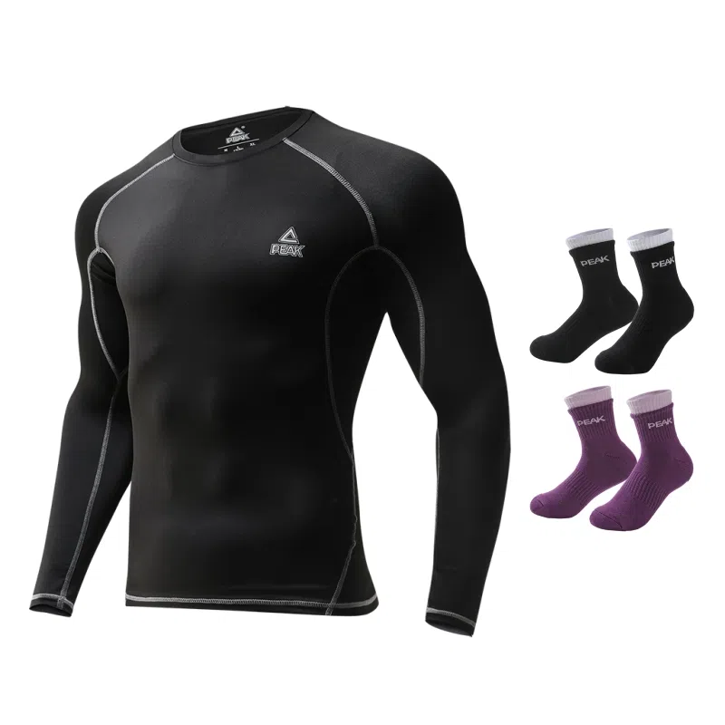 匹克 运动透气速干散热高弹长袖打底内衣跑步瑜伽骑行健身衣 男女同款 /