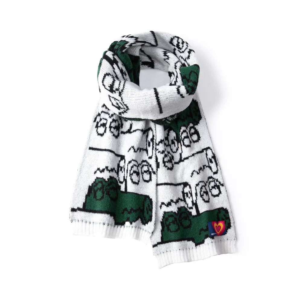 红豆 可爱大眼睛搞怪小鳄鱼保暖外搭披肩 聚酯纤维 围巾 男女同款情侣款