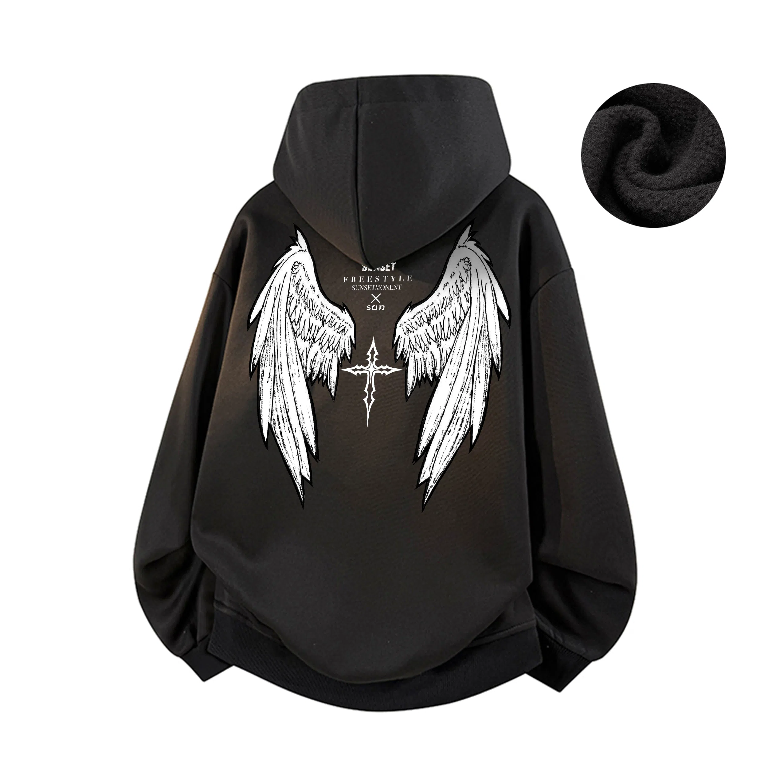 SUNSETMONENT Wings Cross Hoodie
