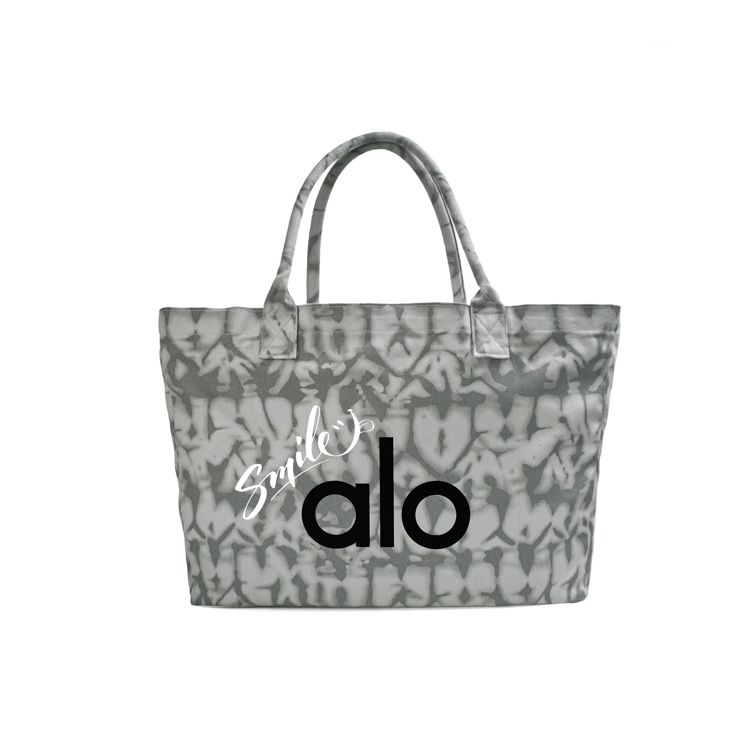 alo yoga Amber Graffiti Tote Bag Large Gray