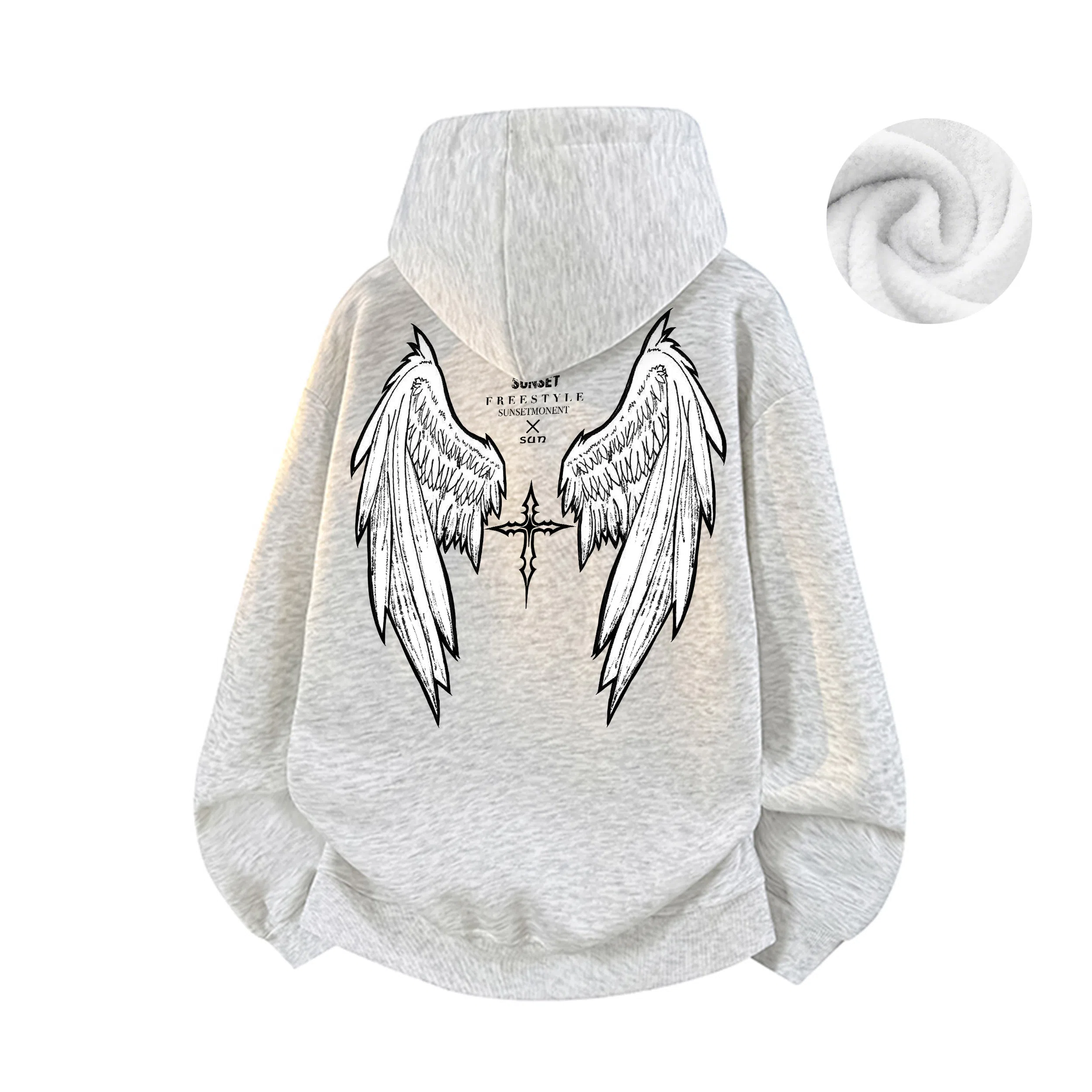 SUNSETMONENT Wings Cross Hoodie