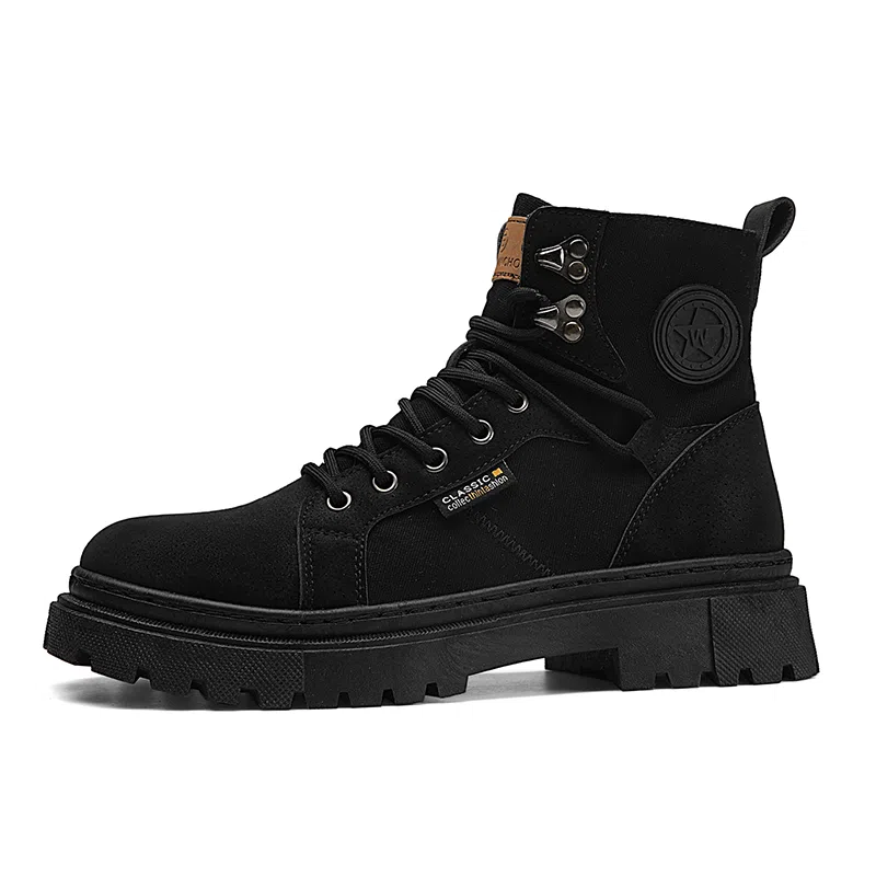 MIIOW Star Round Logo Mid-Calf Martin Boots