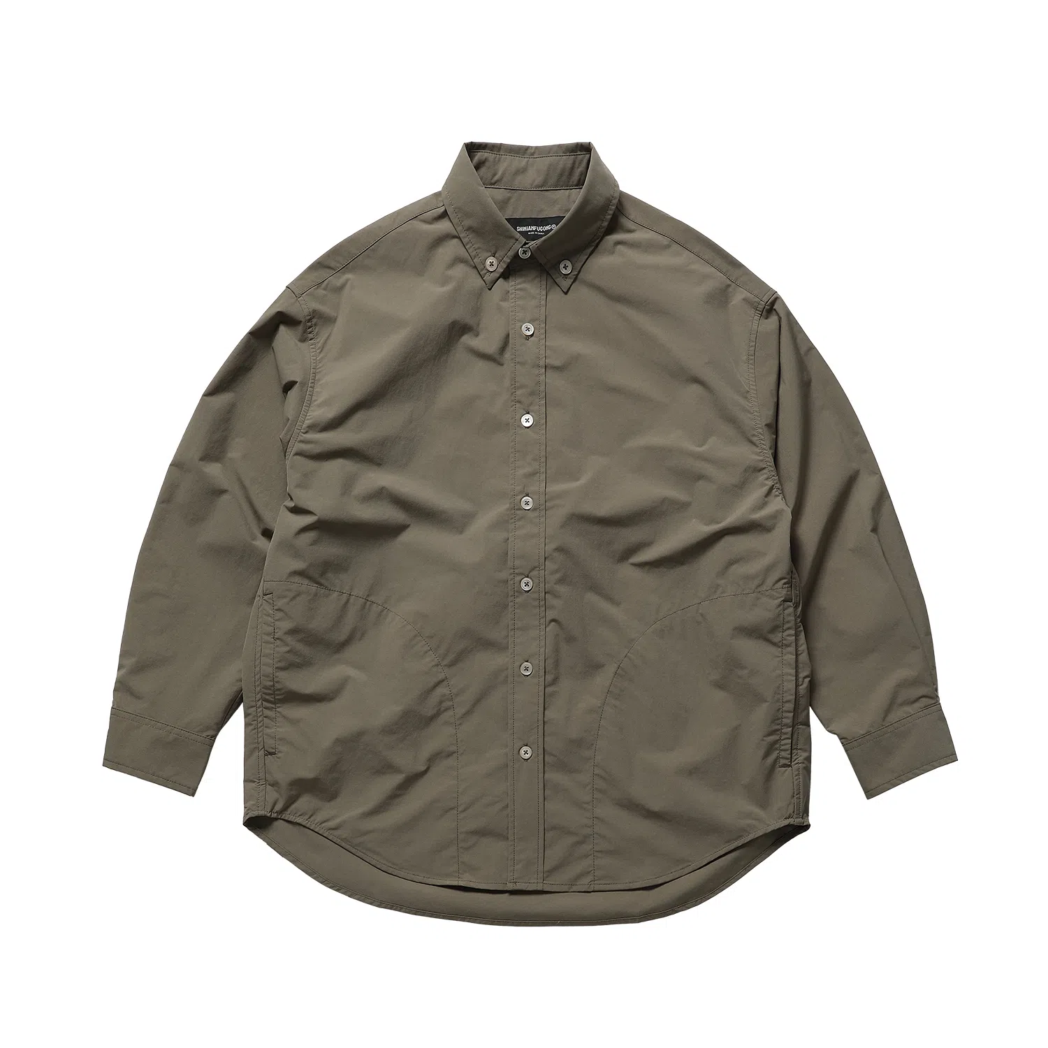 实年服工 秋冬简约抗皱通勤宽松休闲大口袋外套长袖衬衫 男款