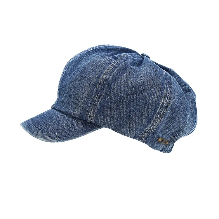 浪莎 美式水洗牛仔大头围显脸小复古高级感百搭 棉 贝雷帽 女款