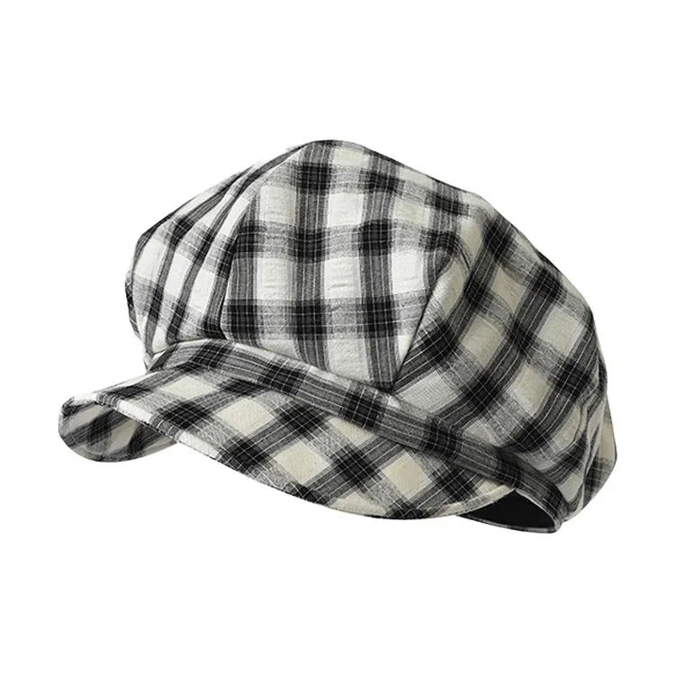 心水好物 英伦风复古格子纹显脸小时尚百搭 棉 贝雷帽 男女同款情侣款