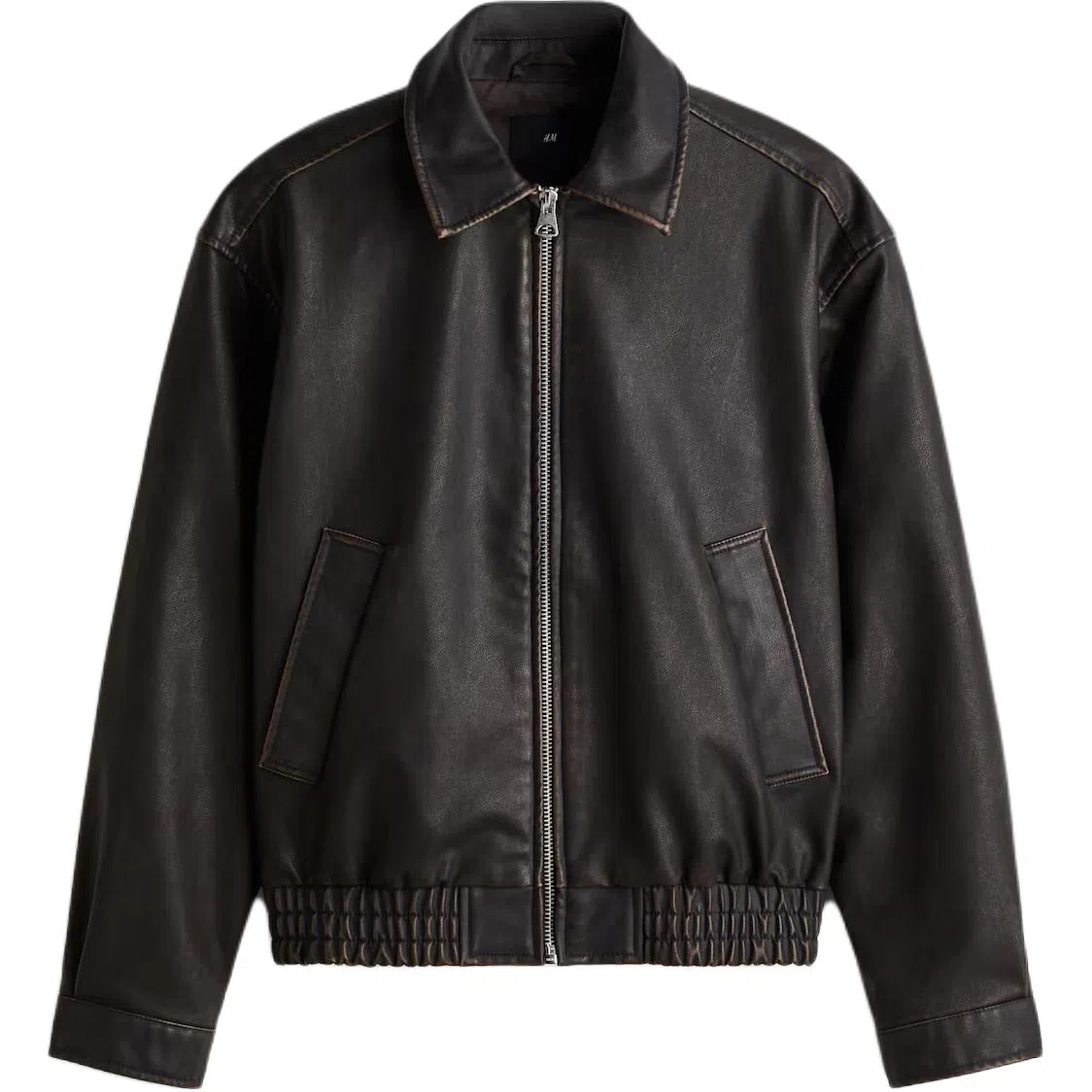 H&M Loose Fit Washed Coated Flight Jacket