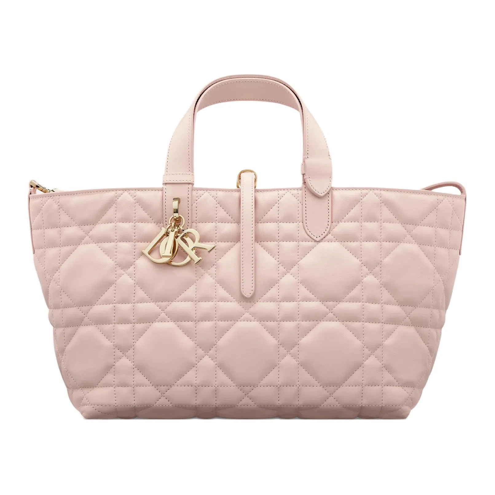 DIOR Toujours Quilted Letter Pendant Shoulder Bag Small Pink