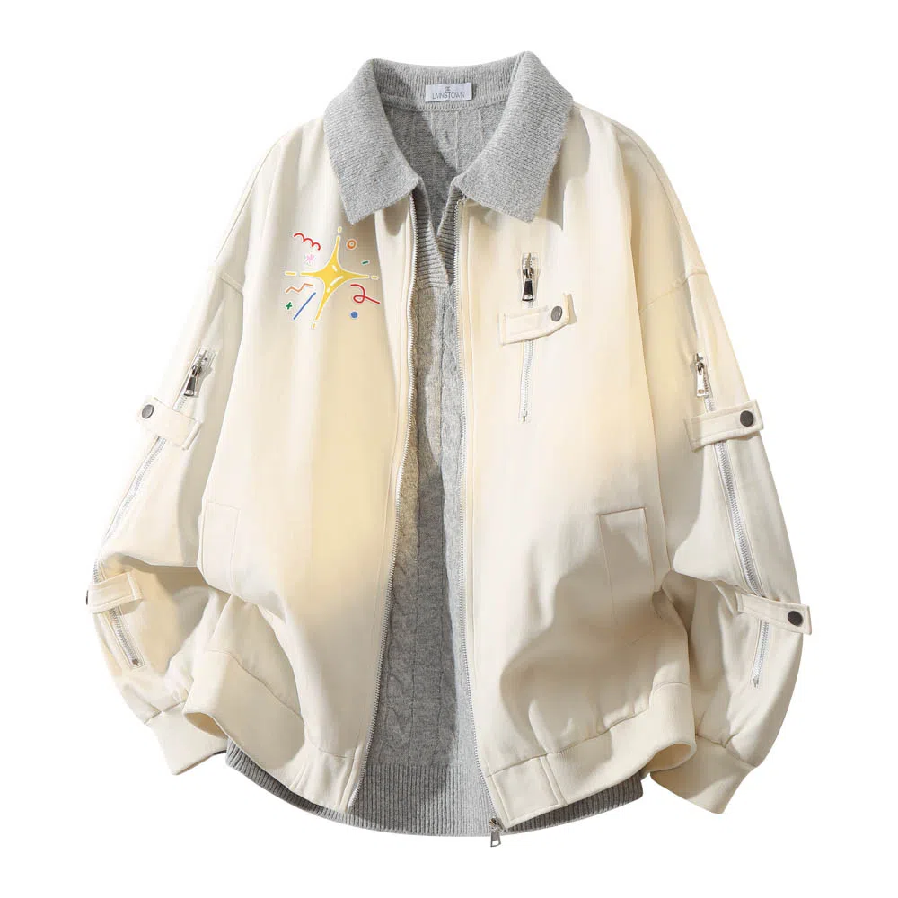 LIVINGTOWN Retro Streetwear Jacket