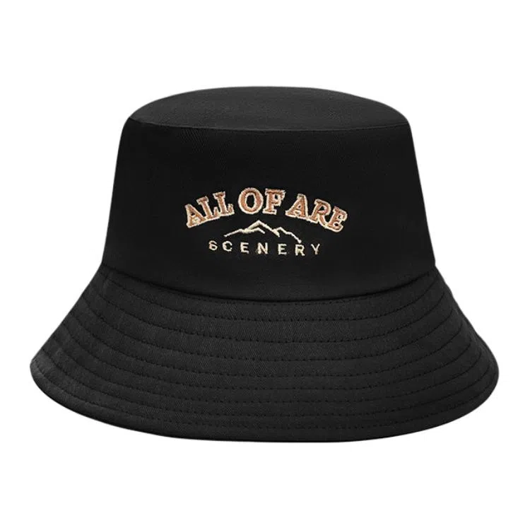 山一丸 时尚潮流字母刺绣户外太阳帽防晒盆帽显脸小 涤纶 渔夫帽 女款