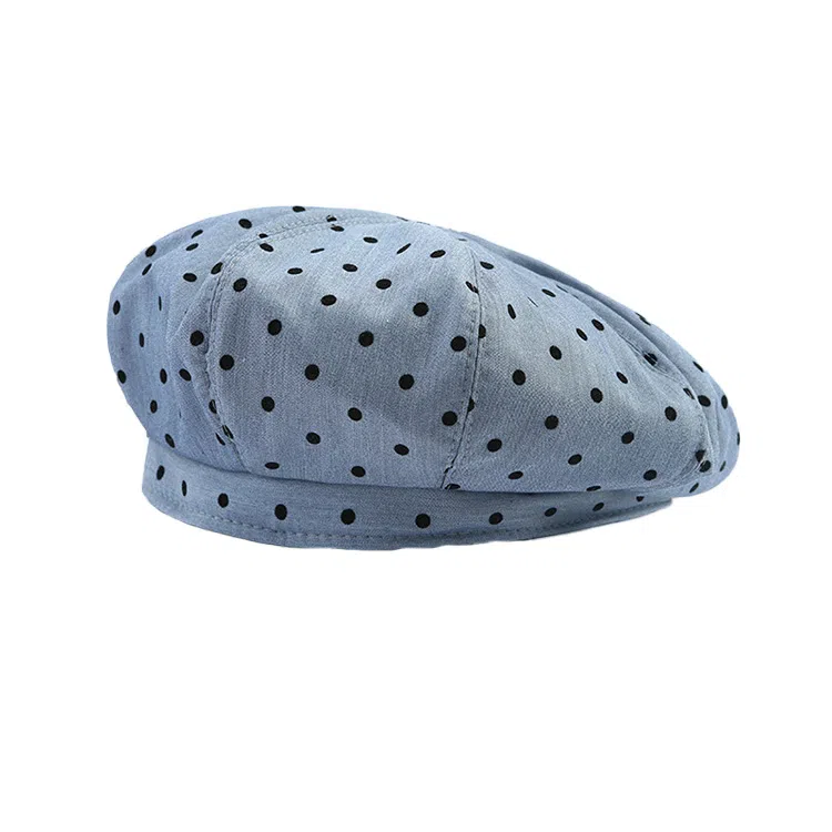 浪莎 法式文艺复古波点花纹简约蓓蕾帽百搭早春日系甜美可爱云朵帽 聚酯纤维 贝雷帽 女款